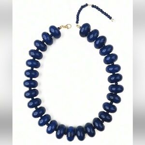 Deep Navy Resin Beaded Chunky Statement Necklace - Women Jewelry
